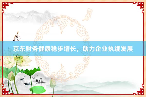 京东财务健康稳步增长，助力企业执续发展