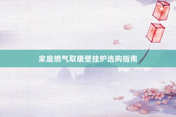 家庭燃气取暖壁挂炉选购指南